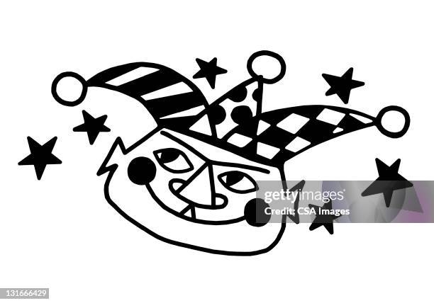 jester with stars - fool stock-grafiken, -clipart, -cartoons und -symbole