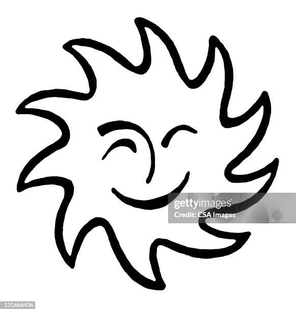 smiling sun - sun spots face stock illustrations