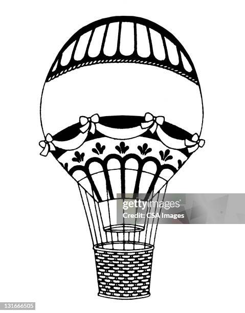 hot air balloon - ballon de basket stock illustrations