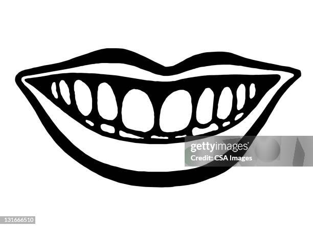 smiling mouth - smiling teeth stock illustrations