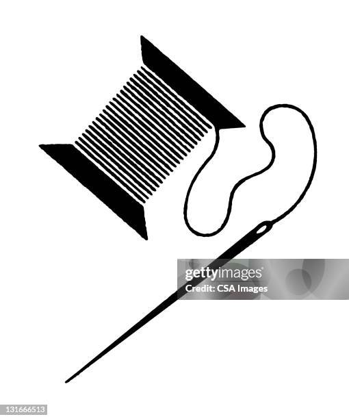 needle and thread - nadel kurzwaren stock-grafiken, -clipart, -cartoons und -symbole