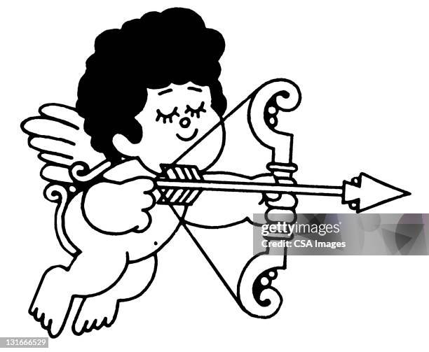 cupid and his arrow - cupid stock illustrations