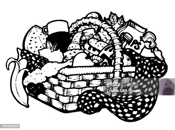 picnic basket - picnic basket stock illustrations