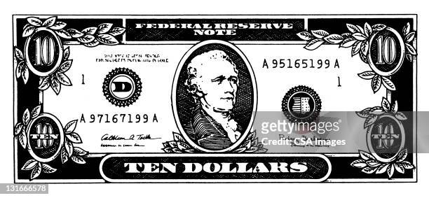 ten dollar - banknote stock illustrations