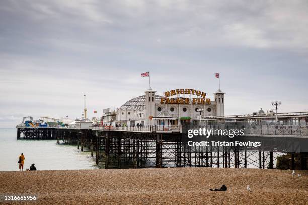 General view of Brighton Pier on May 06, 2021 in Brighton, England. Brighton & Hove Pride announced on May 5th the cancellation of the annual...
