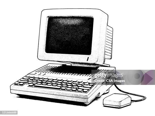 desktop computer - computer monitor keyboard mouse desk stock illustrations