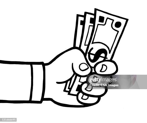 hand holding paper money - financial advisor stock illustrations