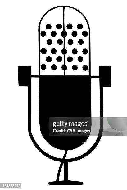 vintage style microphone - radio logo stock illustrations