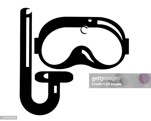 stockillustraties, clipart, cartoons en iconen met snorkel and goggles - scuba mask