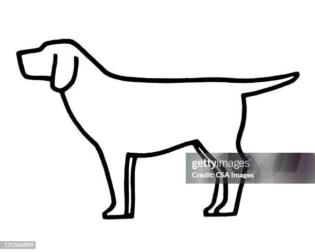 dog standing - outline of a dog stock illustrations