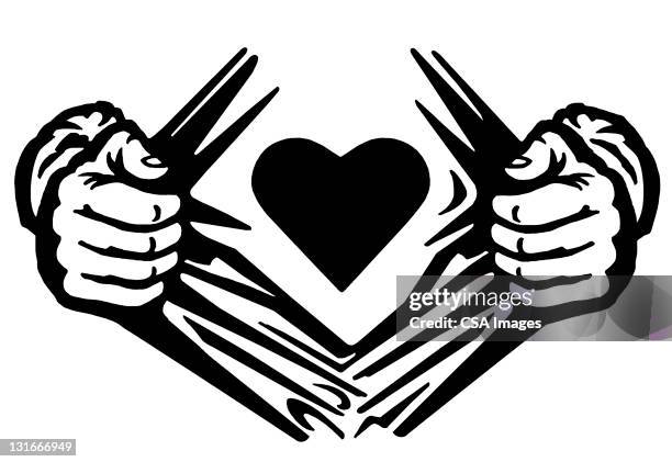 super heart - holding chest stock illustrations