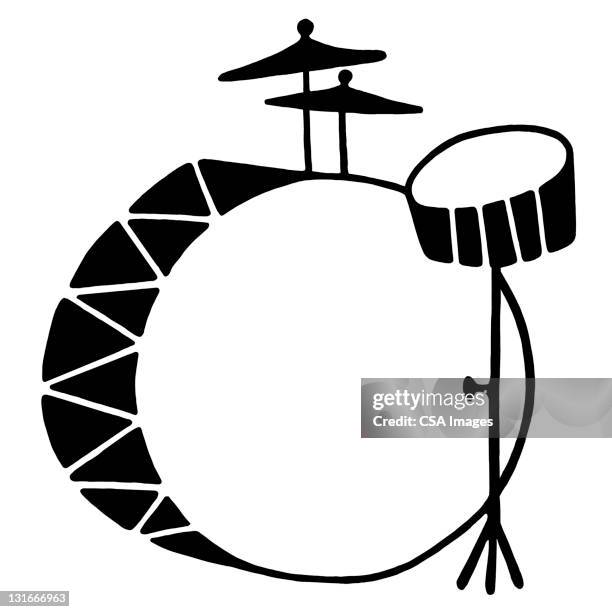 stockillustraties, clipart, cartoons en iconen met drum kit - drum