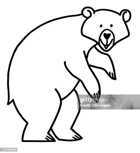 stockillustraties, clipart, cartoons en iconen met standing bear - dierentuin