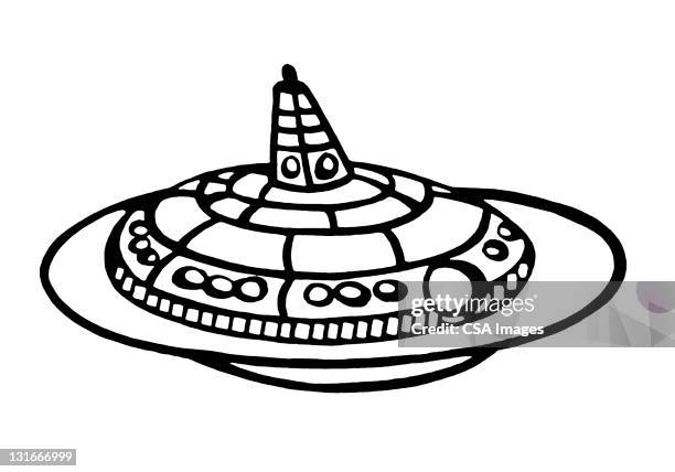 spaceship - alien spaceship stock illustrations