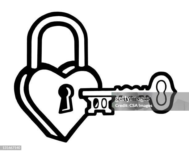heart lock and key - heart key stock illustrations