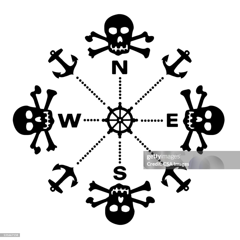 Compass Pirate Pattern Vector Pirate Compass High-Res Vector Graphic - Getty Images