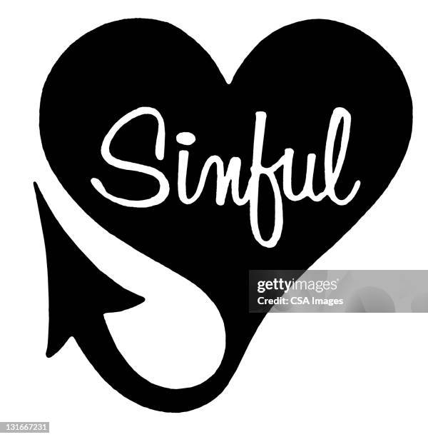 sinful heart - devil icon stock illustrations