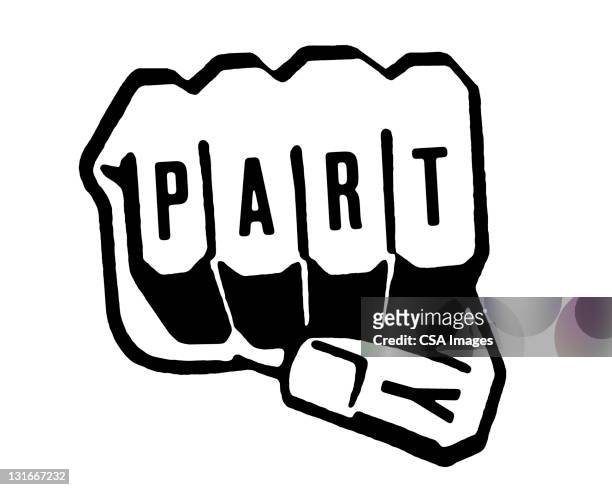 party fist - strength logo stock illustrations