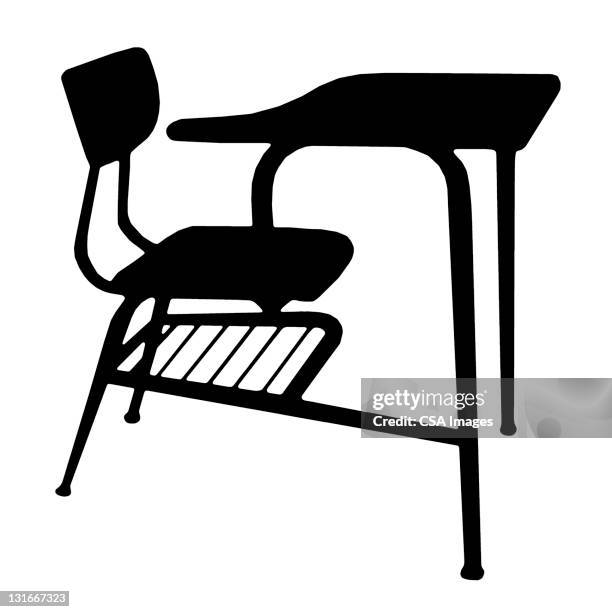 ilustraciones, imágenes clip art, dibujos animados e iconos de stock de student desk - edificio escolar
