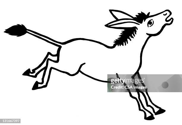 ilustrações de stock, clip art, desenhos animados e ícones de donkey kicking - donkey