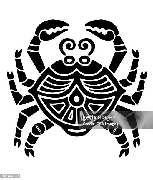 cancer zodiac symbol - crab stock illustrations
