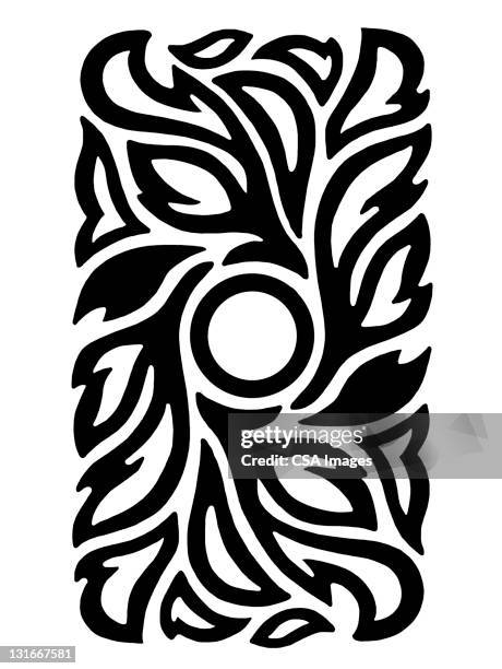 leaf pattern - organic line pattern stock illustrations