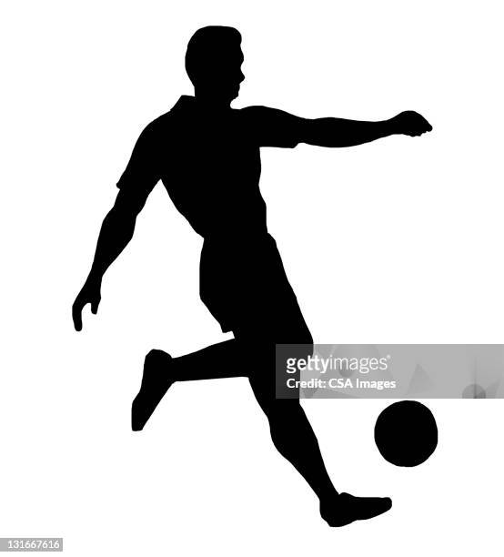 silhouette of soccer player - sports stock illustrations