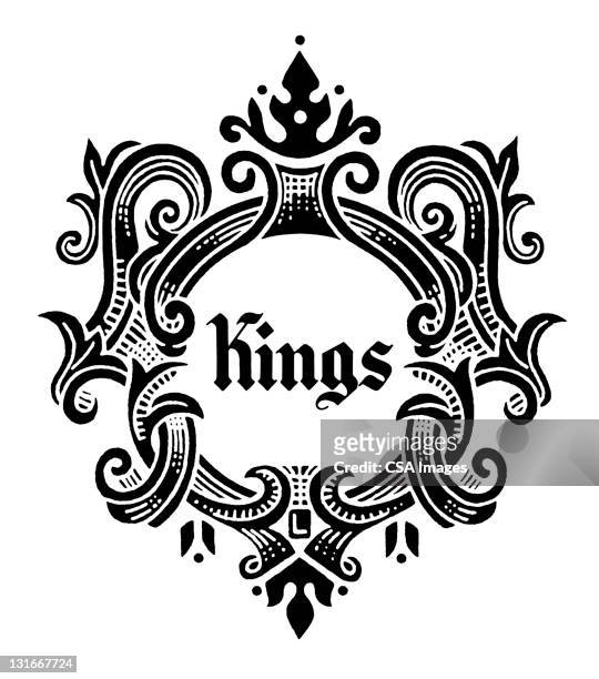 fancy kings sign - könig königliche persönlichkeit stock-grafiken, -clipart, -cartoons und -symbole
