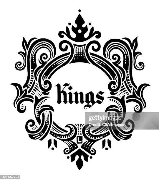 fancy kings sign - ornate stock illustrations