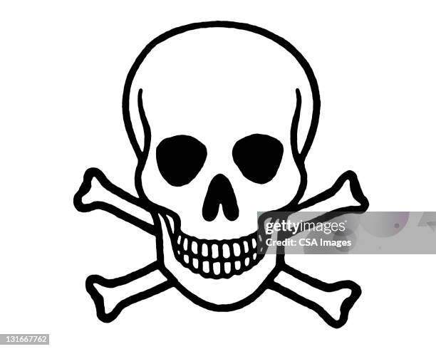 ilustrações de stock, clip art, desenhos animados e ícones de skull and crossbones - sinal de poluição