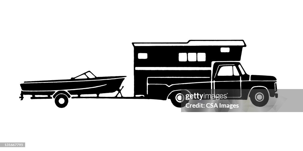 Camper Towing Boat