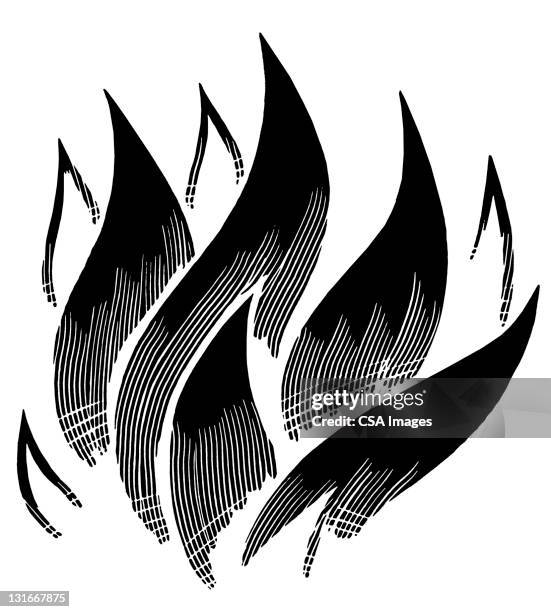 stockillustraties, clipart, cartoons en iconen met flames - inferno