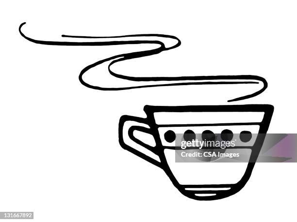 tea/coffee cup steaming - steaming mug stock illustrations