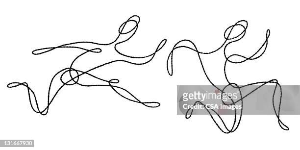 two figures running - sports stock illustrations