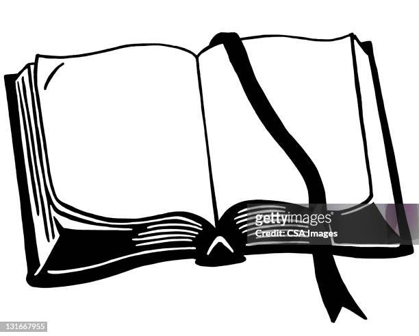 open book and bookmark - bookmarker stock illustrations