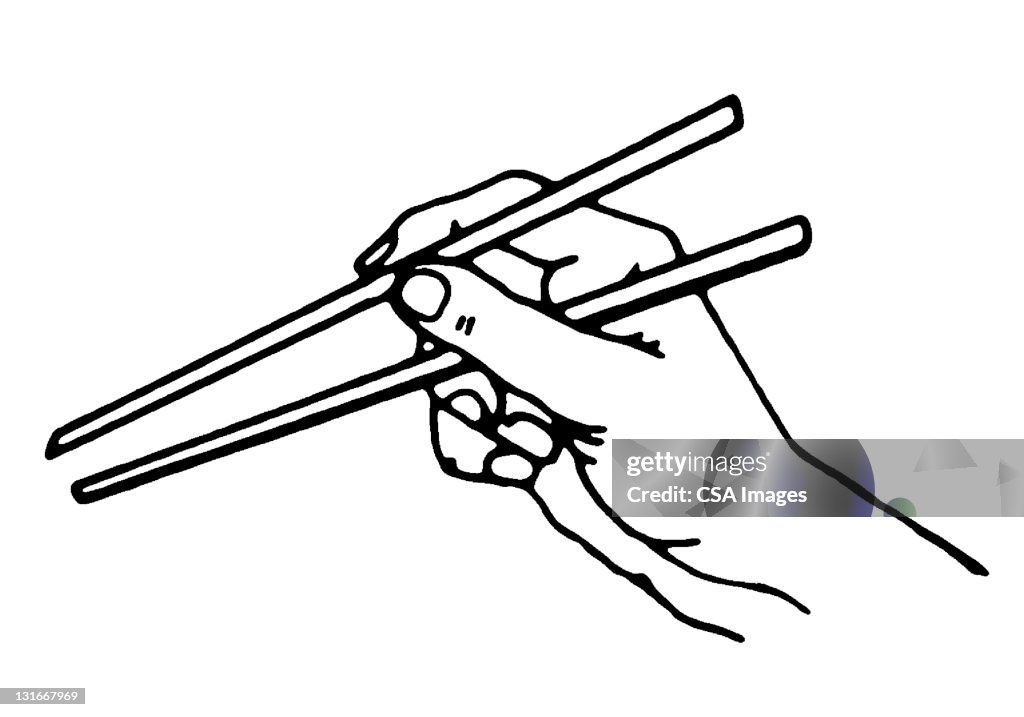 Hand Using Chopsticks