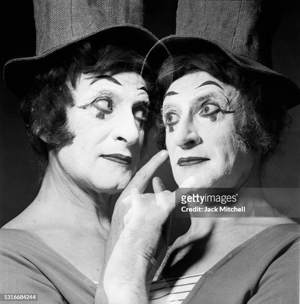 French actor and mime Marcel Marceau , New York, New York, March 1973.