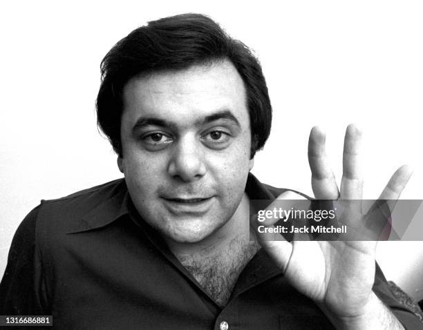 American actor Paul Sorvino backstage during a Broadway production of 'That Championship Season,' New York, New York, November 1972.