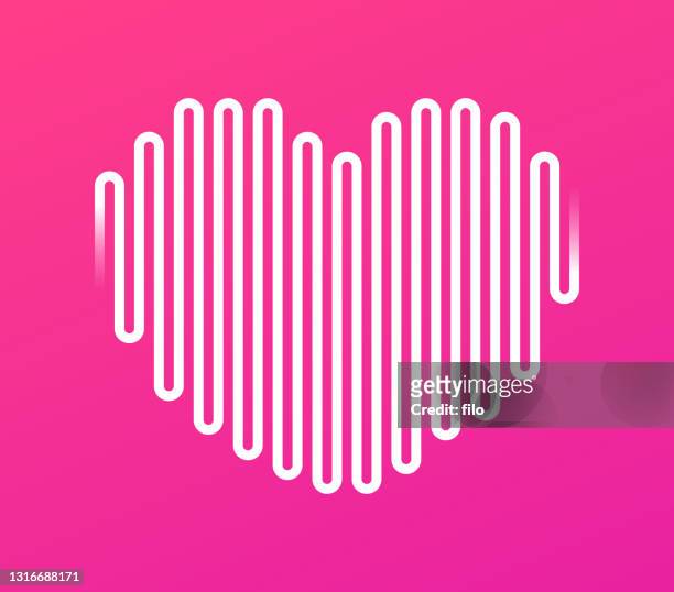 continuous line heart shape - one line drawing abstract line art stock illustrations