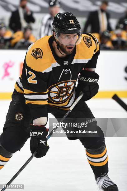 Craig Smith of the Boston Bruins against the New York Rangers at the TD Garden on May 6, 2021 in Boston, Massachusetts.
