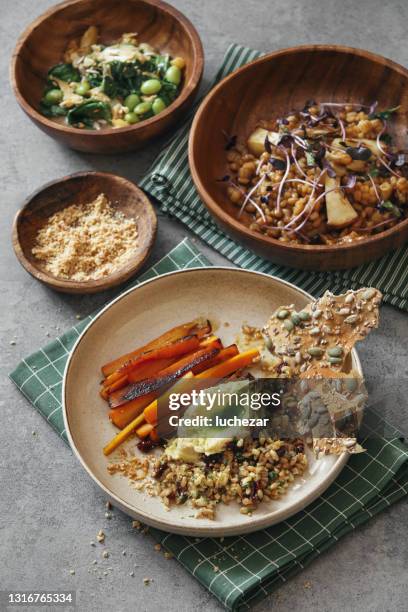 vegan danish food - wild rice stock pictures, royalty-free photos & images