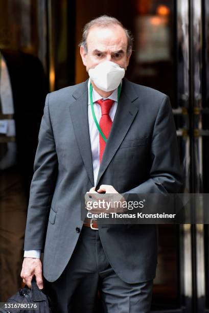Enrique Mora, Deputy Secretary-General of EEAS, leaves the Grand Hotel on the day the JCPOA Iran nuclear talks are to resume on May 7, 2021 in...