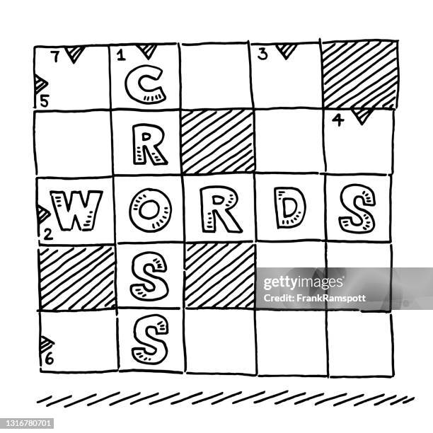 crosswords puzzle game symbol drawing - crosswords stock illustrations