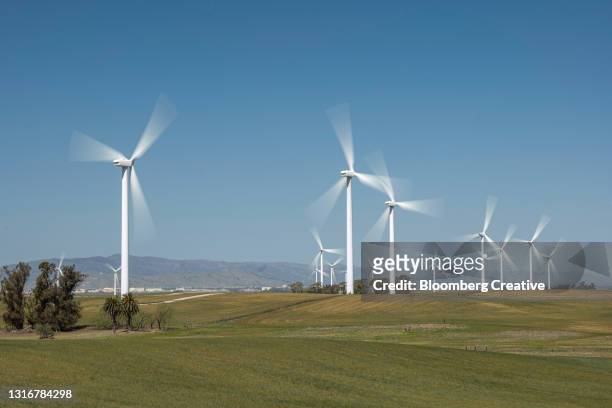 wind turbines - rio vista stock-fotos und bilder
