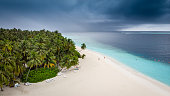 Colors of the monsoon storm in an Atol in the maldives islands in the indian ocean