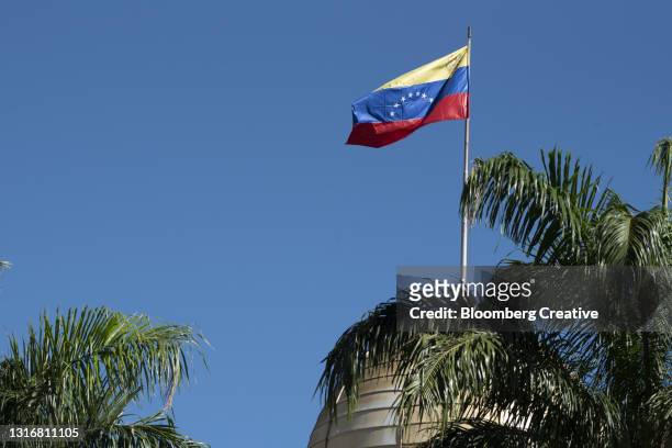 venezuela's national flag - caracas stock-fotos und bilder