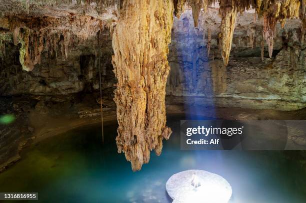 cenote suytun in valladolid, yucatán, mexico - cenote mexico stock pictures, royalty-free photos & images