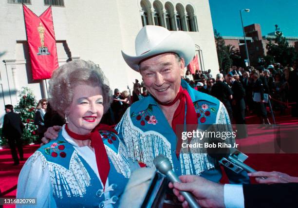 Roy Rogers and Dale Evans at the 61st Annual Academy Awards Show at the Shrine Auditorium, March 29, 1989 in Los Angeles, California.