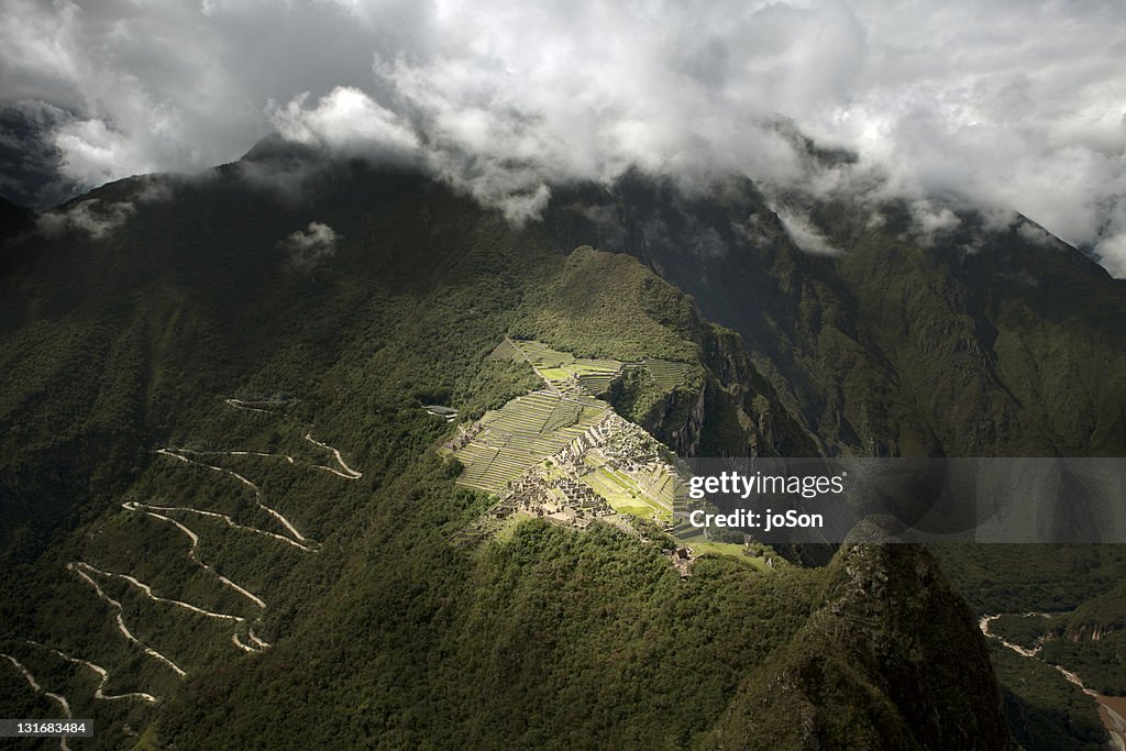 Huayna Picchu Mt. looking at Machu Picchu
