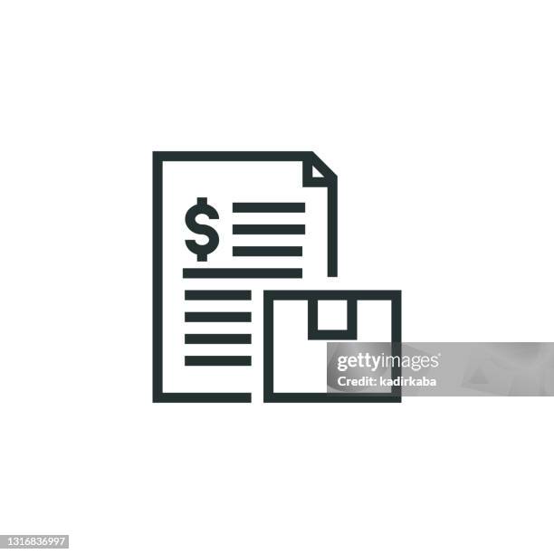 shipping cost line icon - freight train stock illustrations